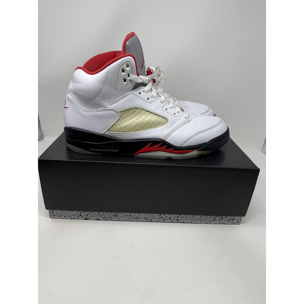 Jordan Air Jordan 5 Retro Shoes Mens Size 12 White Red Basketball DA1911-102